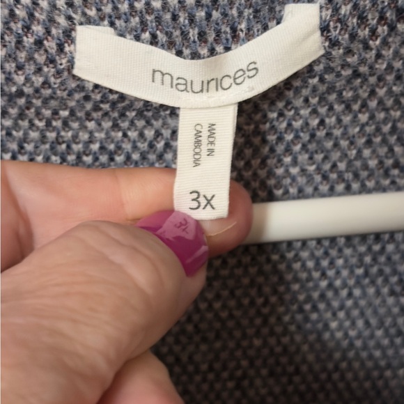 Maurices Navy and White Plaid Button-Down Shirt - Picture 4 of 5